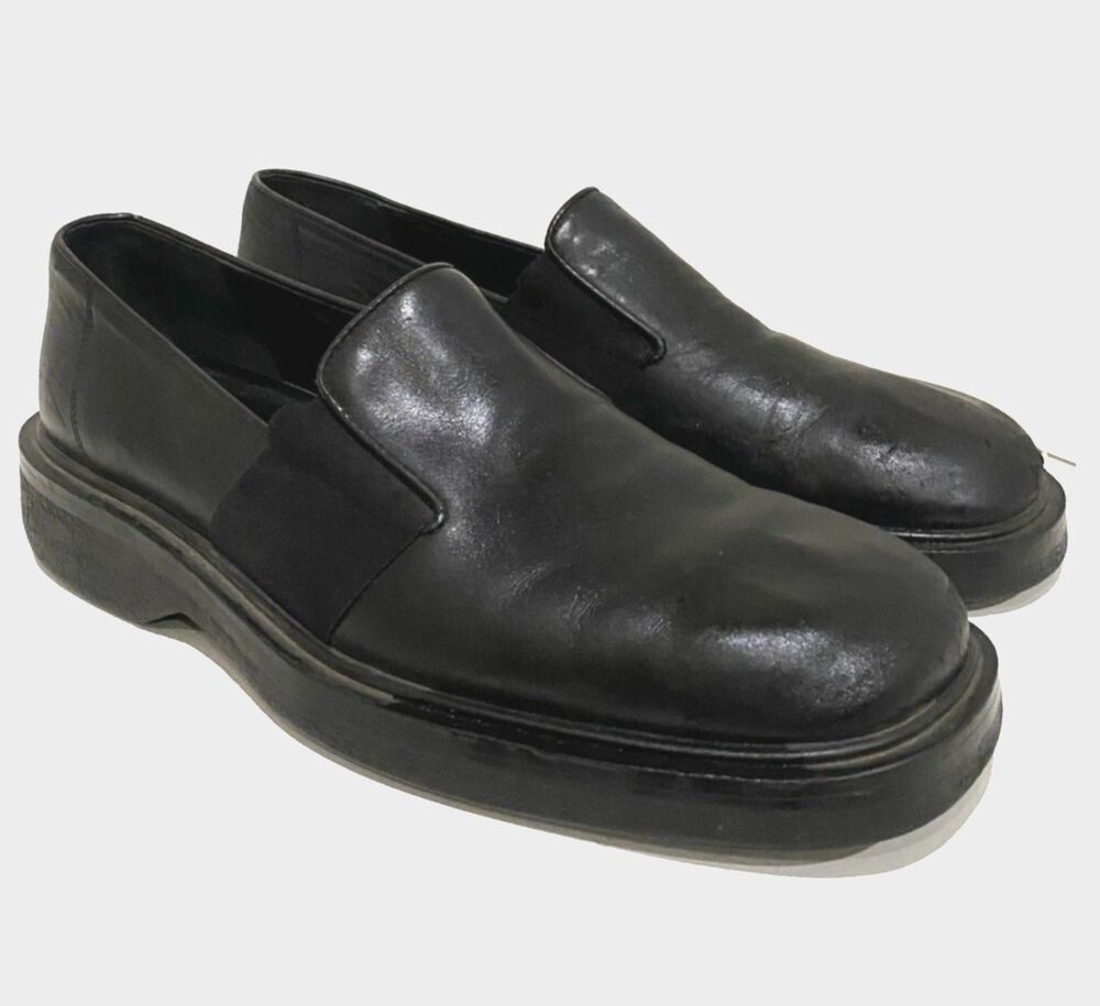 Donald J Pliner Black Leather Slip On Shoes Mens 10 Cushioned Casual Loafers